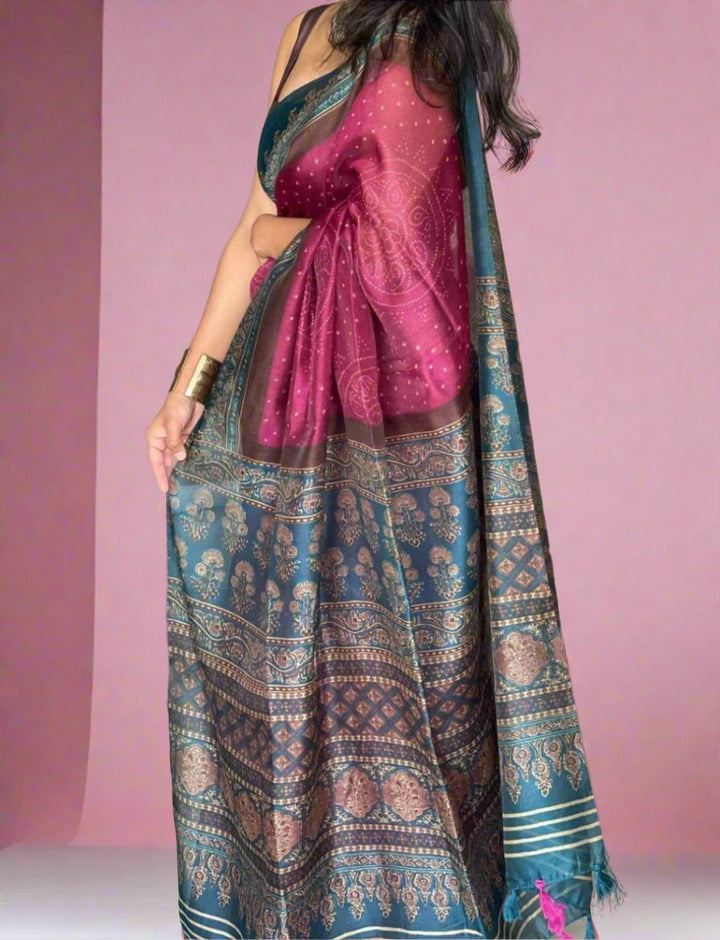 La Vie En Rose Fancy Silk Linen Saree