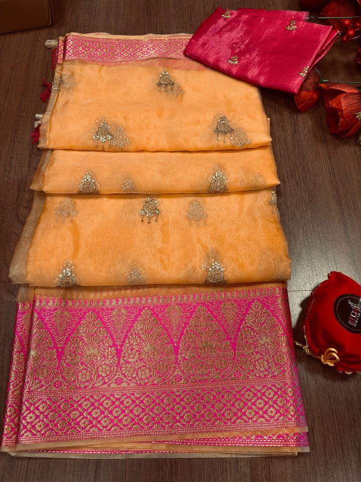 Kanchipuram Organza Silk Saree