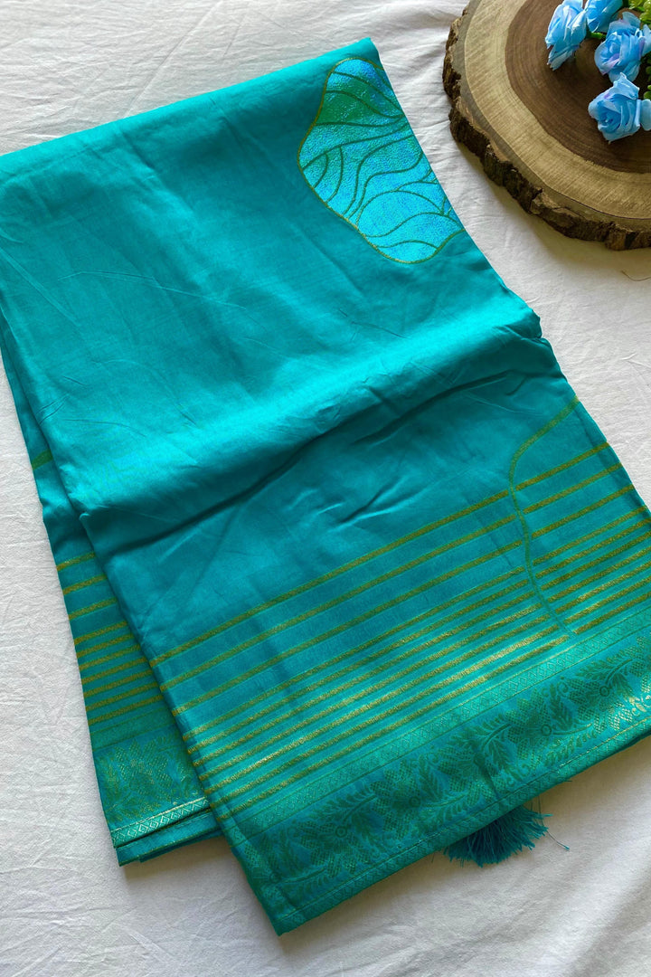 Brush Of Bloom Banarasi Muga Silk Saree