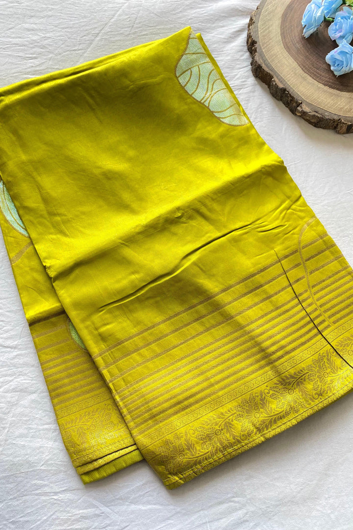 Brush Of Bloom Banarasi Muga Silk Saree