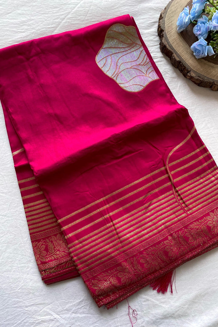 Brush Of Bloom Banarasi Muga Silk Saree