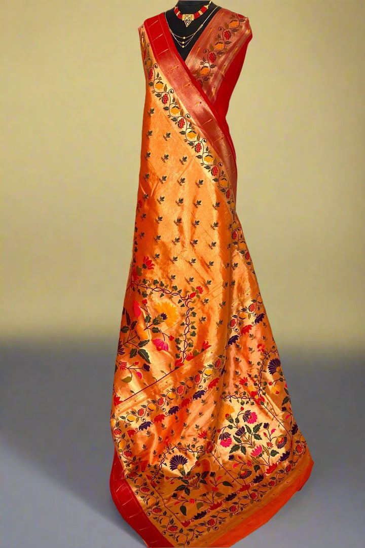 Floral Crown Tussar Silk Saree