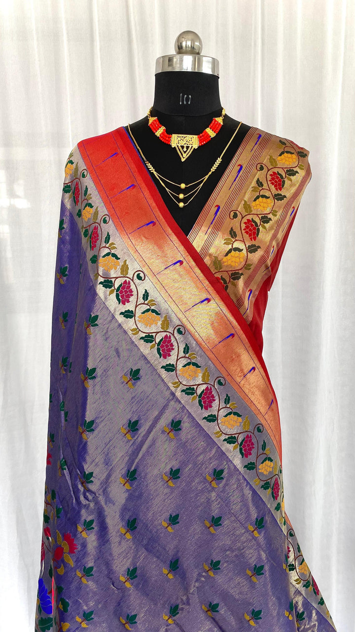 Floral Crown Tussar Silk Saree