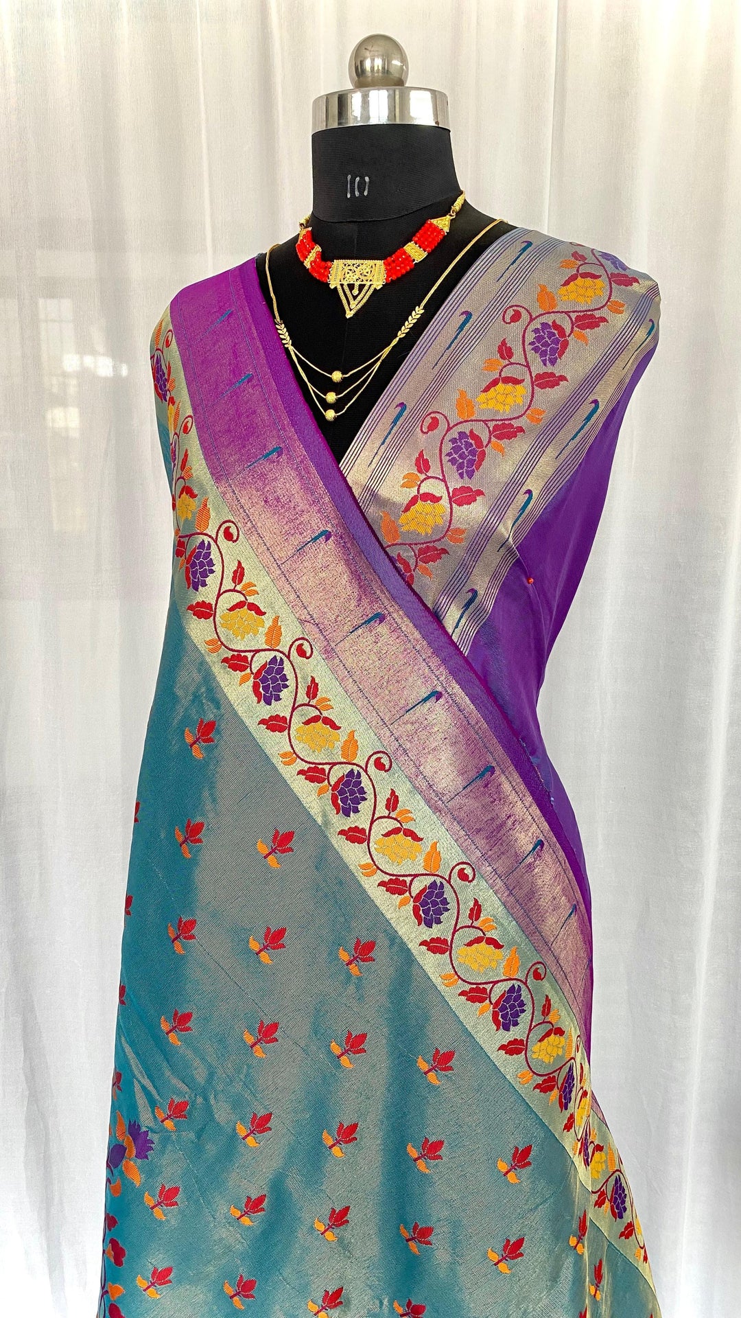 Floral Crown Tussar Silk Saree