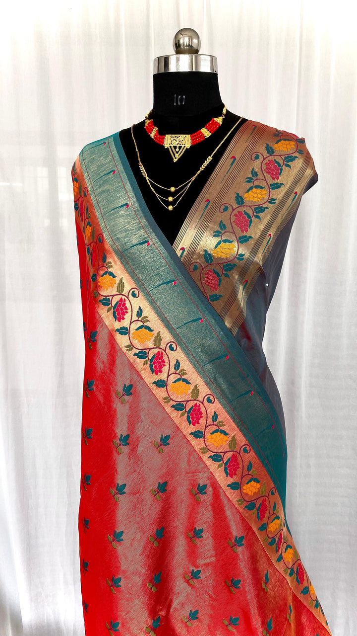 Floral Crown Tussar Silk Saree