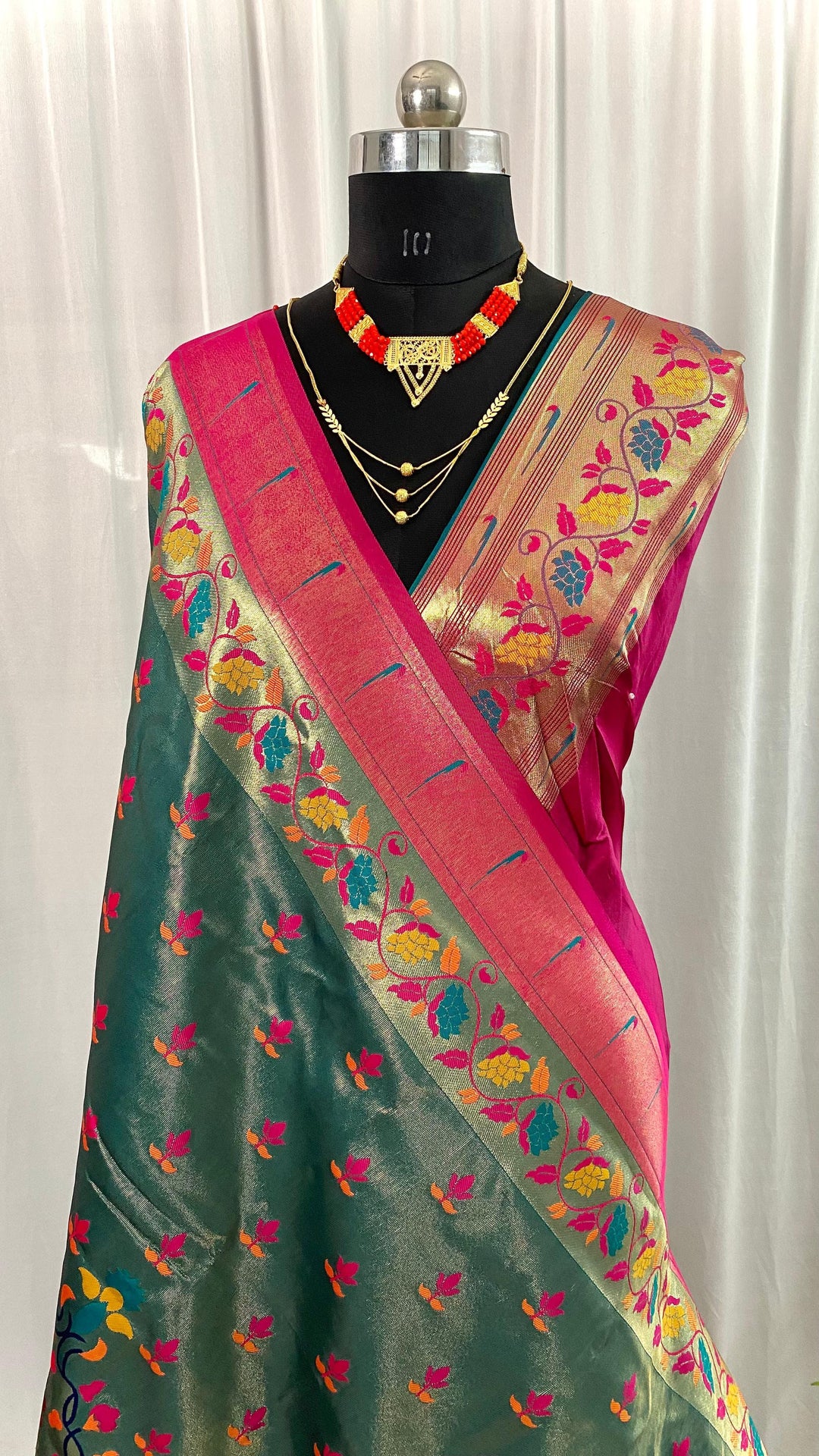 Floral Crown Tussar Silk Saree