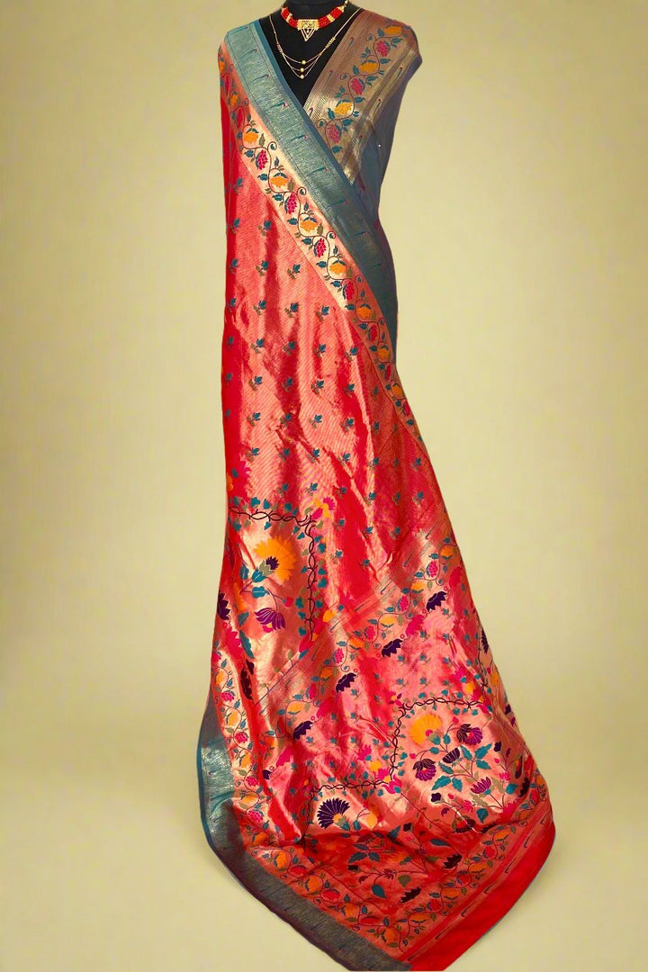 Floral Crown Tussar Silk Saree