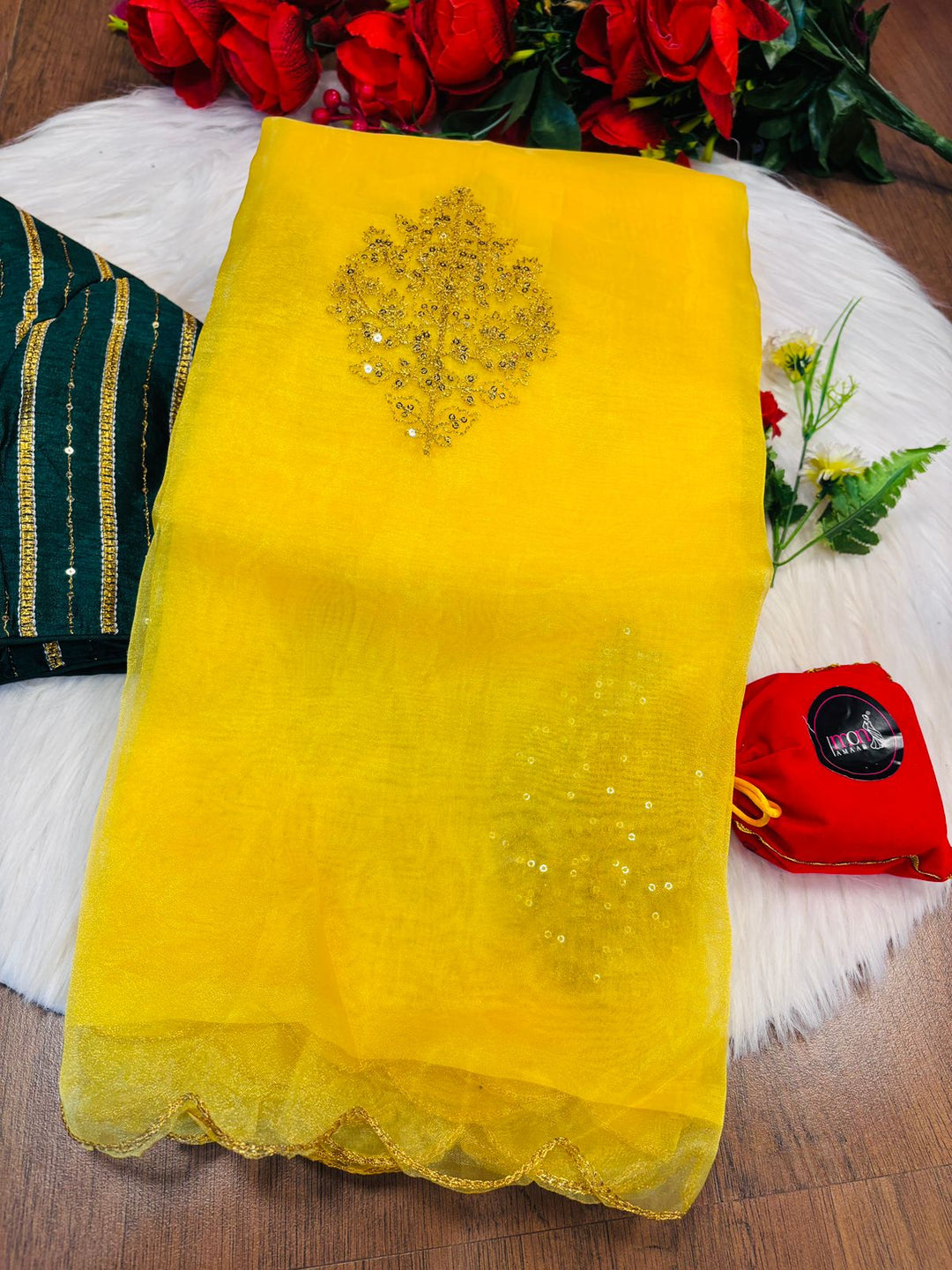 Brightest Designer Organza Saree