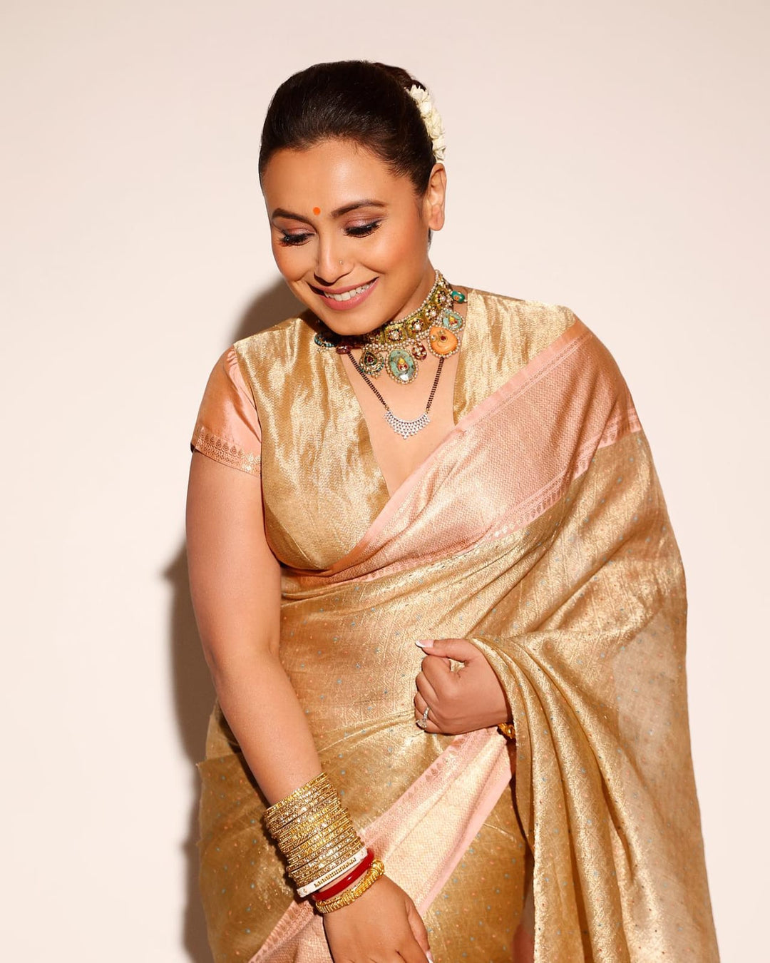 Rani Mukherjee Inspied Minakari Tissue Silk Saree