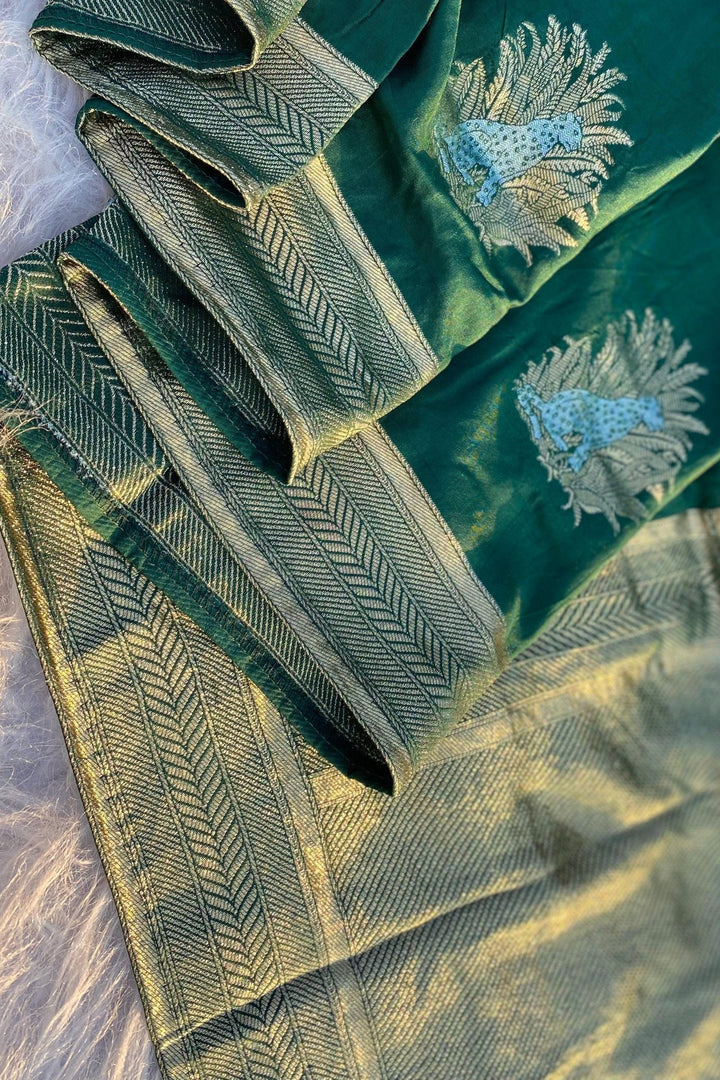 Queen Of Jungle- Mushroo satin silk Saree