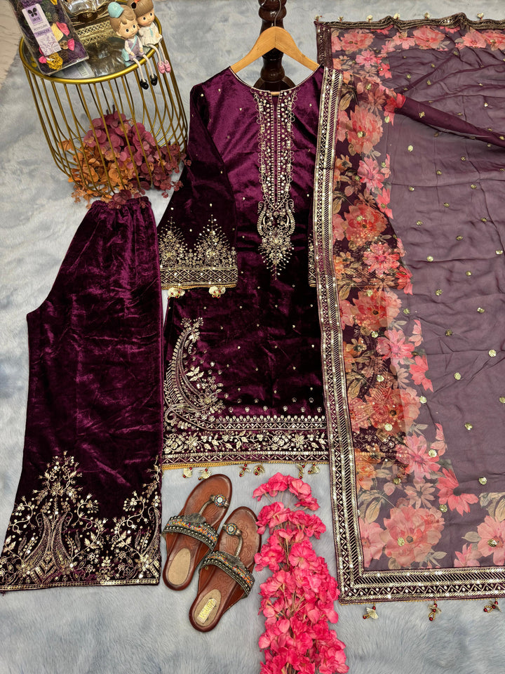 Speak Of The Style-Velvet Kurti Set