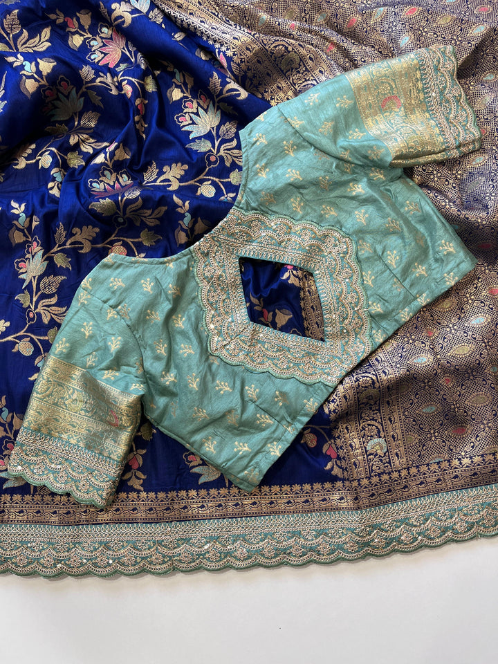 Ready To Go Blouse With Banarasi Saree