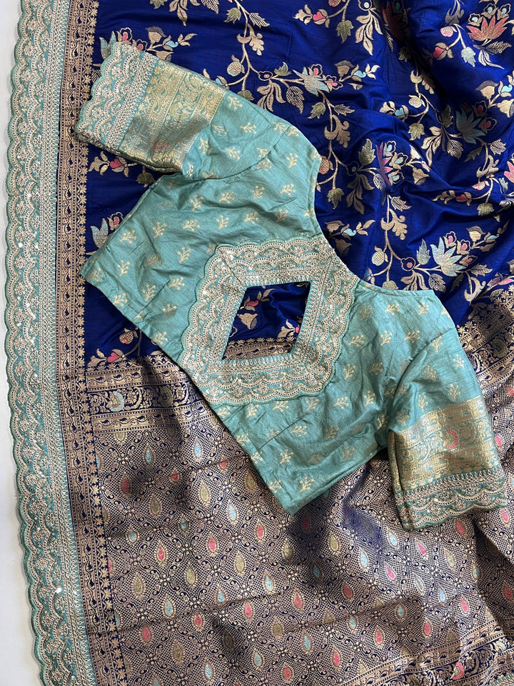 Ready To Go Blouse With Banarasi Saree