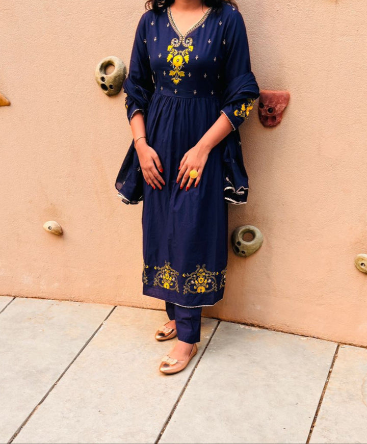 Clair De Lune Cotton Kurti Set