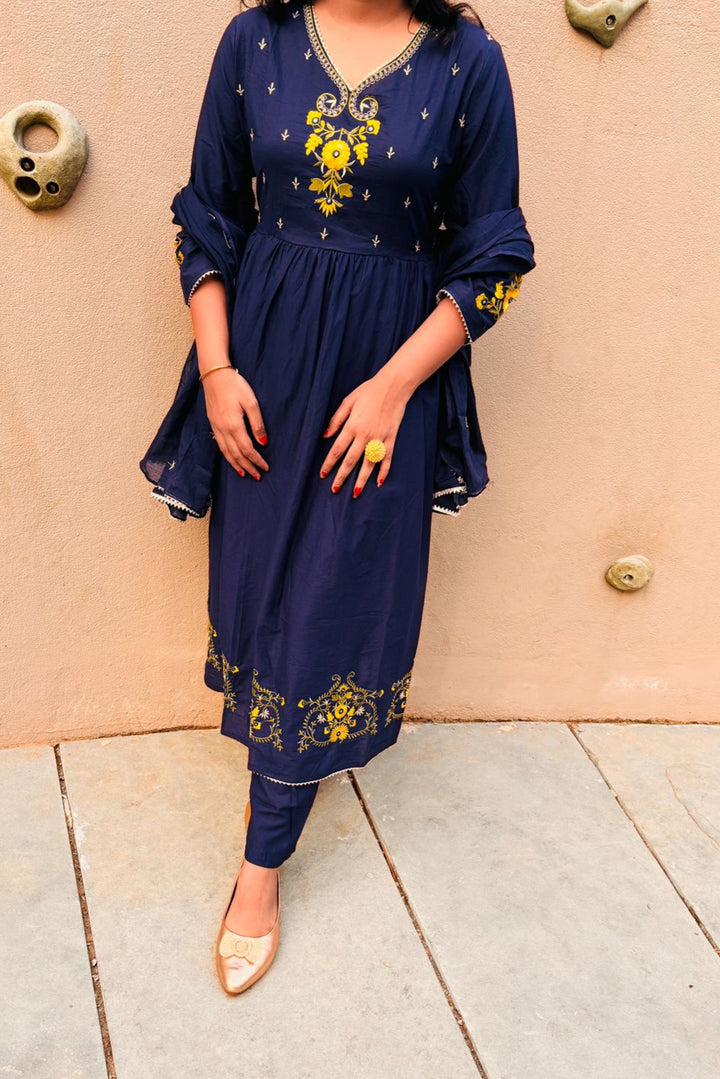 Clair De Lune Cotton Kurti Set