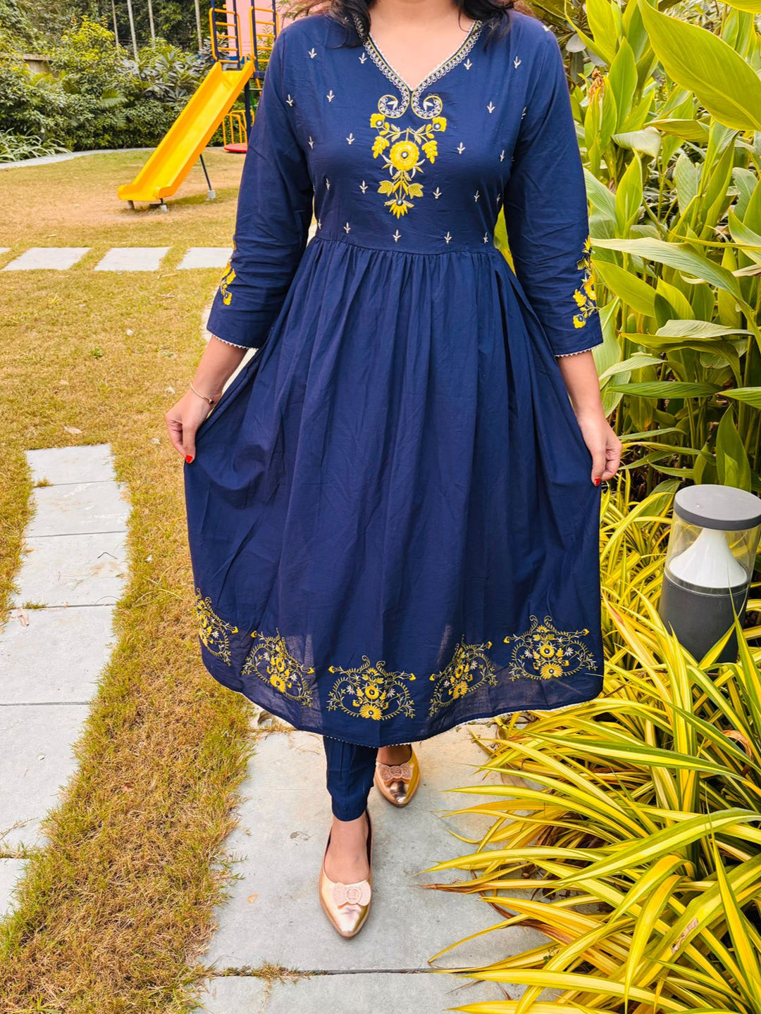 Clair De Lune Cotton Kurti Set