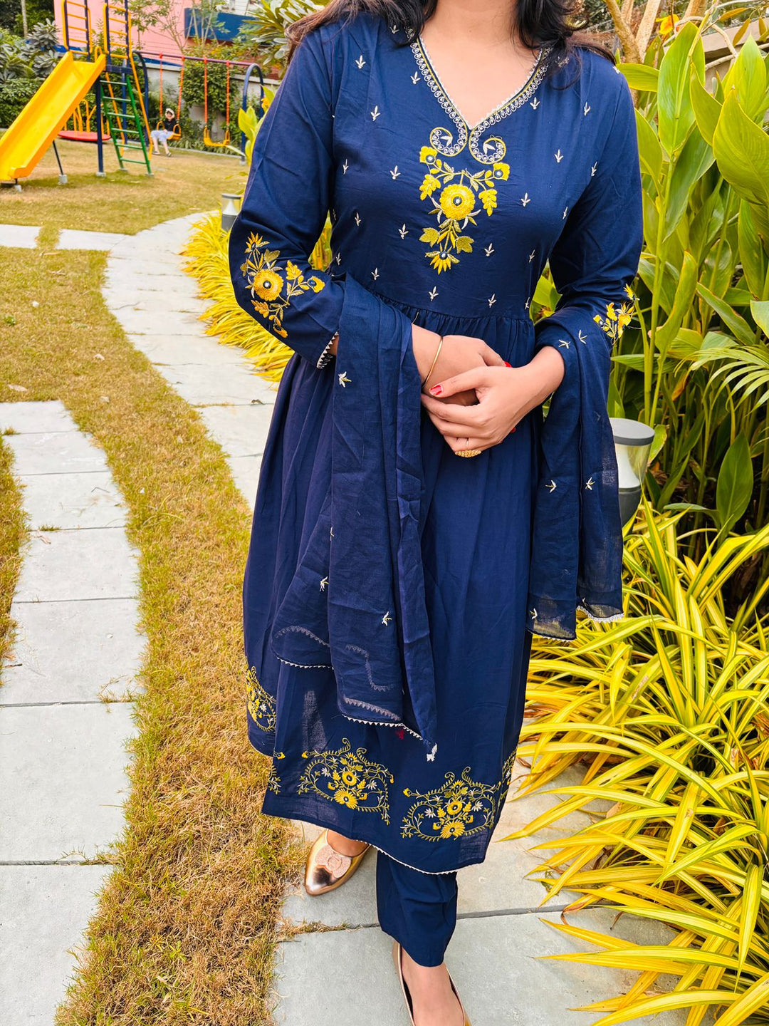 Clair De Lune Cotton Kurti Set