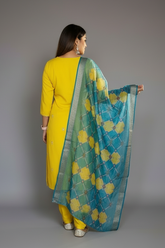 Glimpse Of Sunshine Rayon Kurti Set