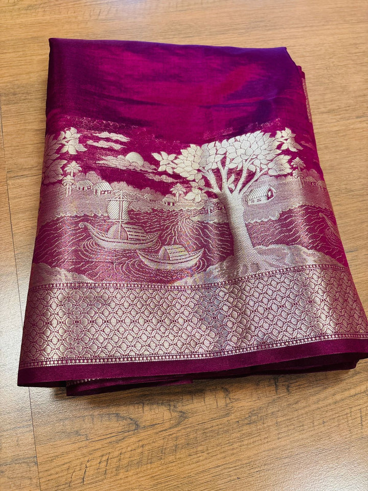 Nadi Ghat Banarasi Fancy silk Saree
