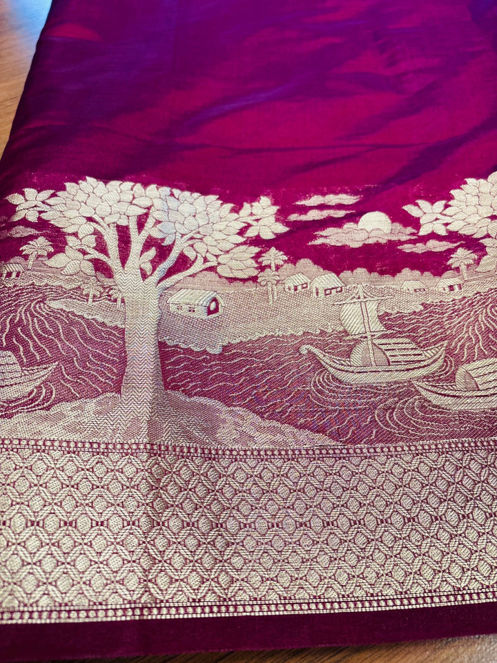 Nadi Ghat Banarasi Fancy silk Saree