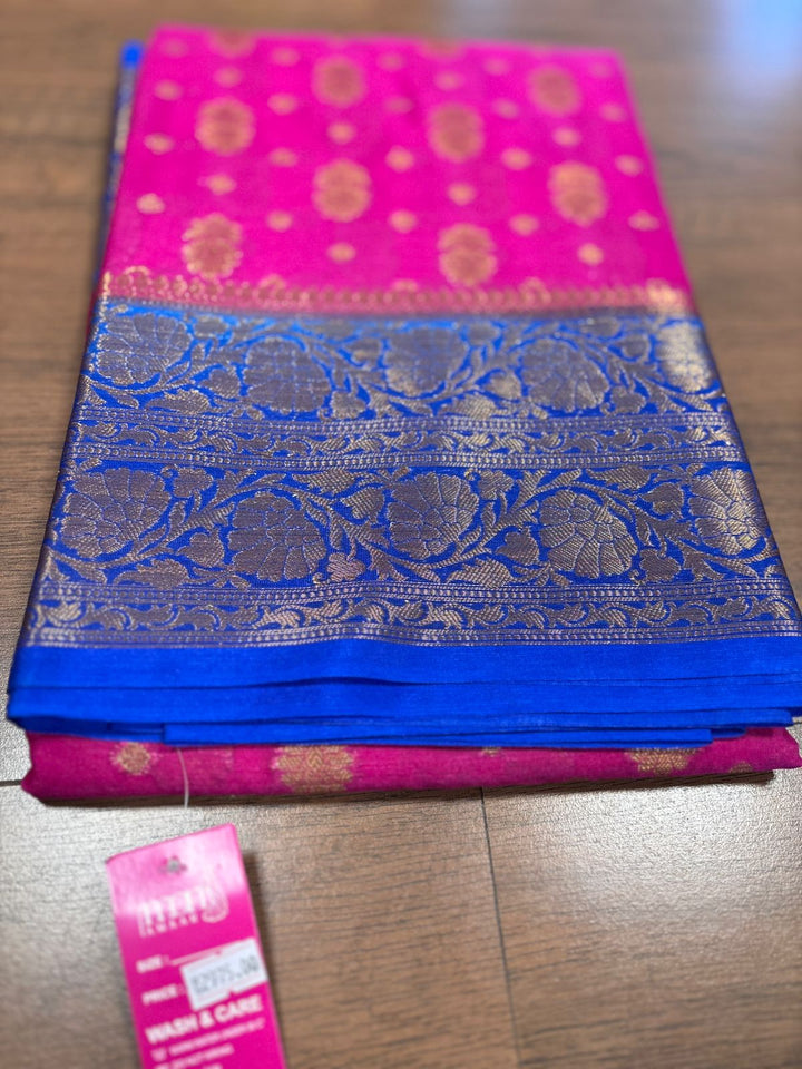 Pink Banarasi Semi Georgette Saree