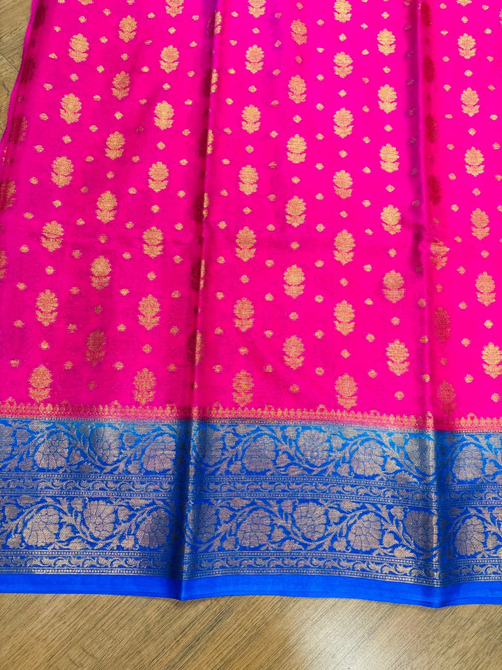 Pink Banarasi Semi Georgette Saree