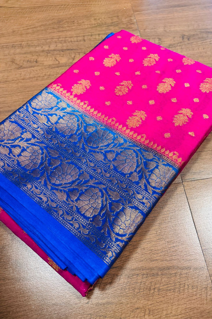 Pink Banarasi Semi Georgette Saree