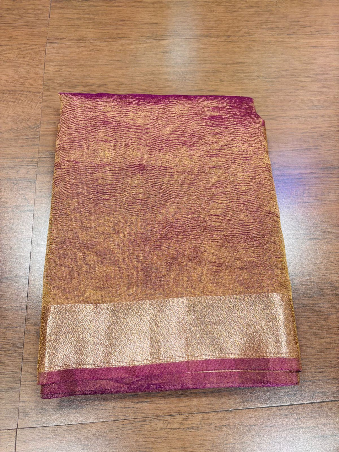 Undeniable Charm of Tissue  - Nadi Ghat Banarasi Tissue Crush Saree