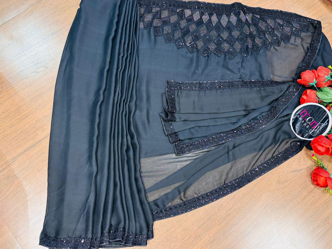 In Shades Of Gray Chiffon Saree