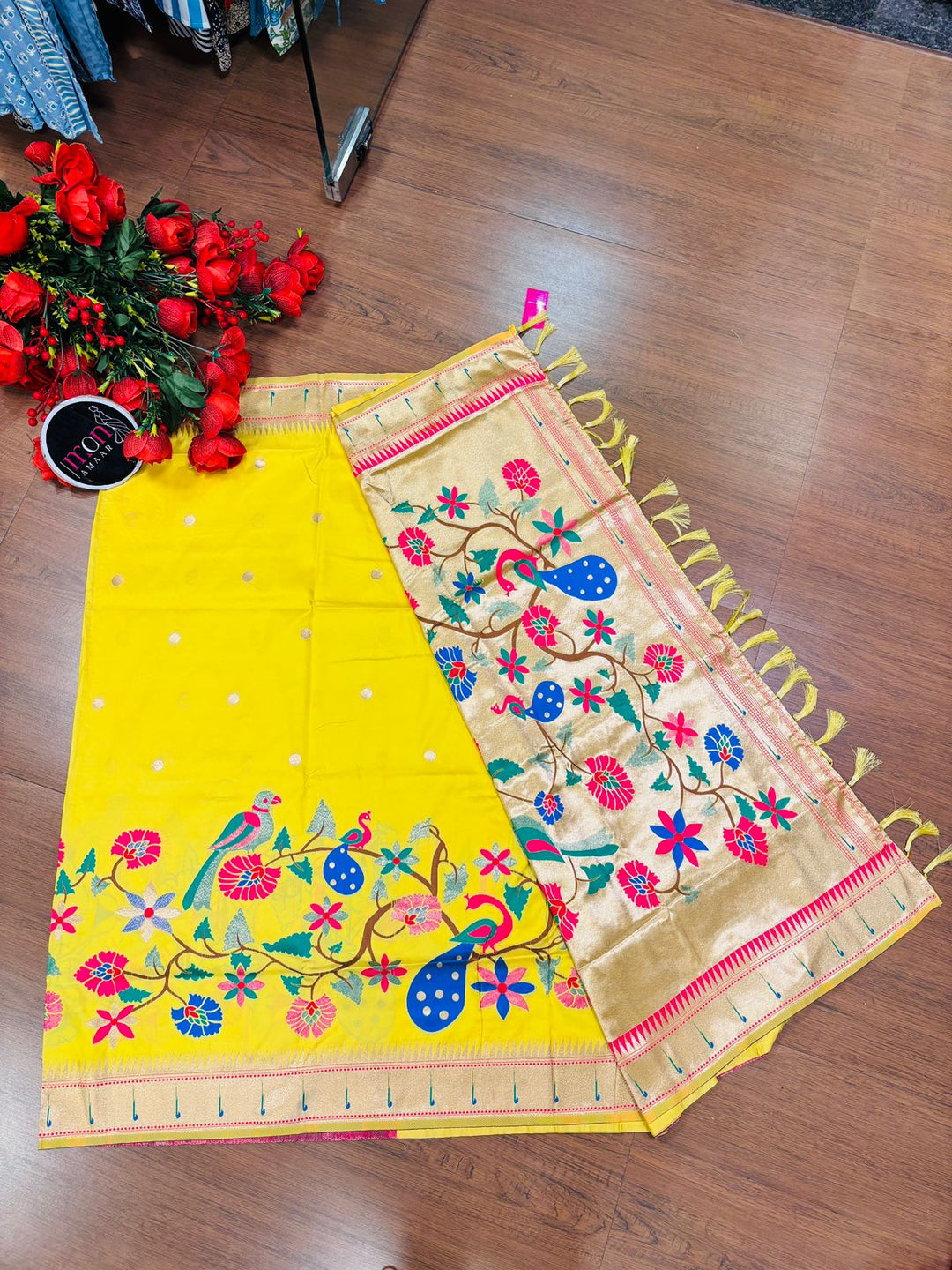 Royal Yellow Paithani Silk Saree