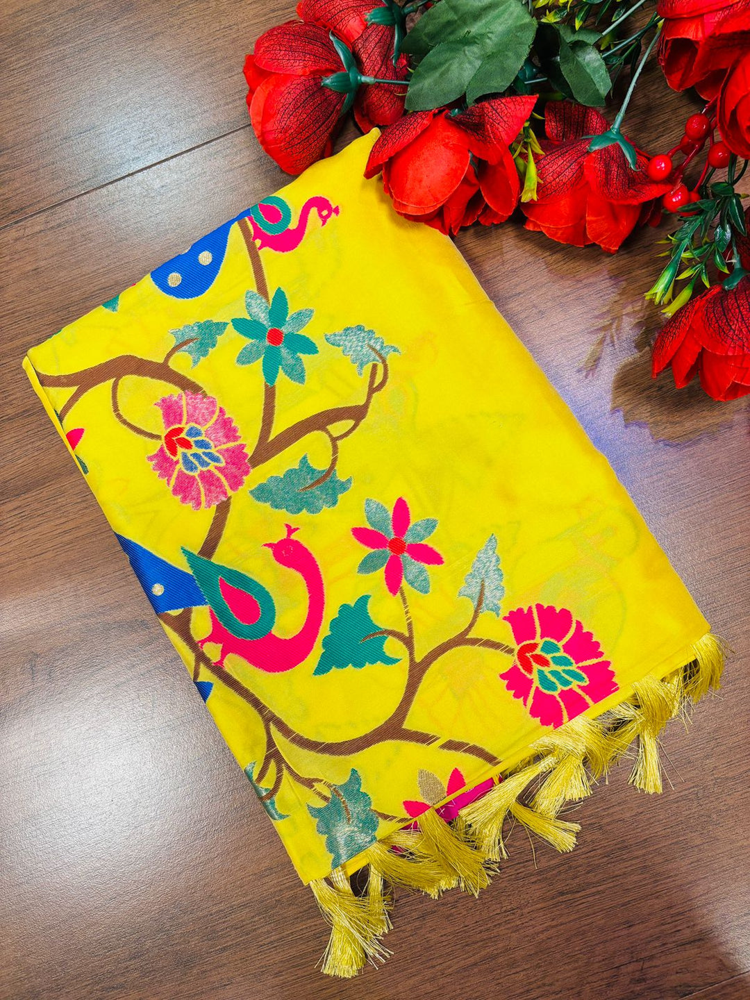 Royal Yellow Paithani Silk Saree