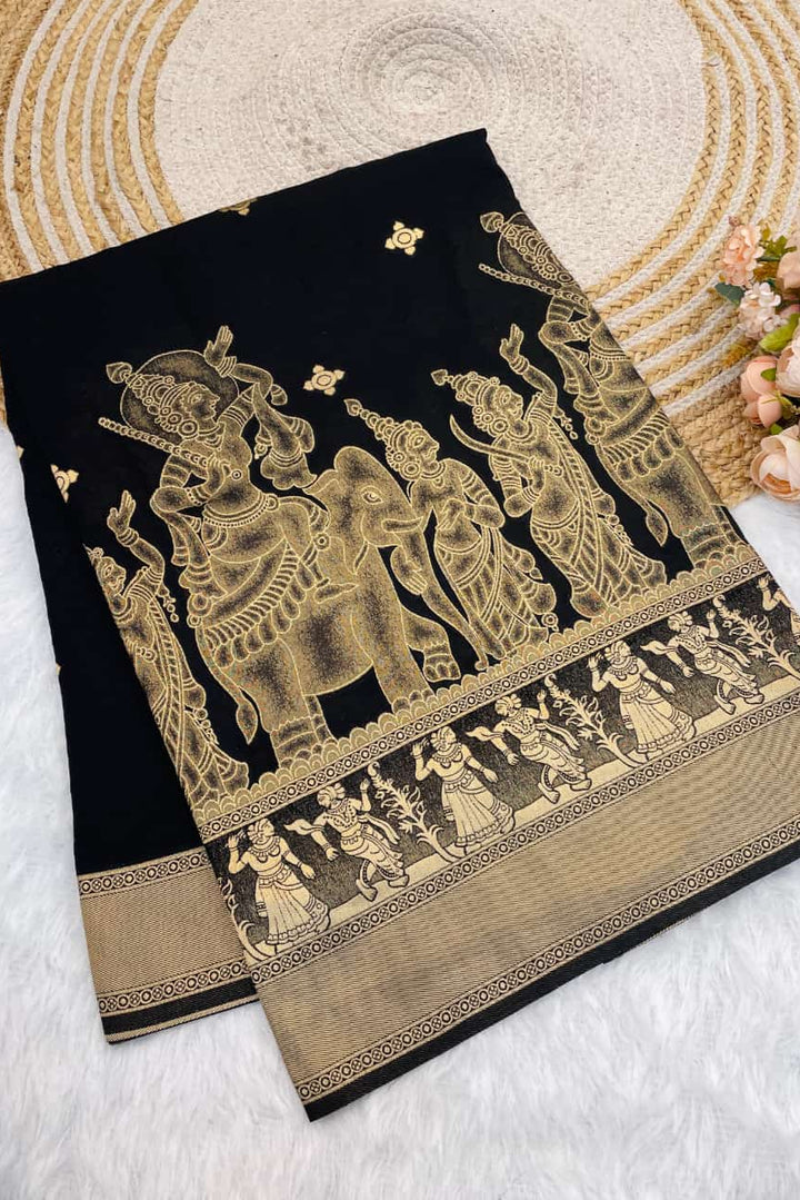 Folk Of Forest Khaddi Georgette Silk Saree