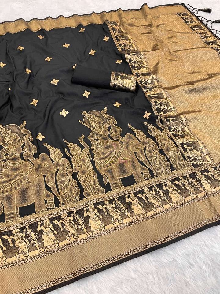 Folk Of Forest Khaddi Georgette Silk Saree