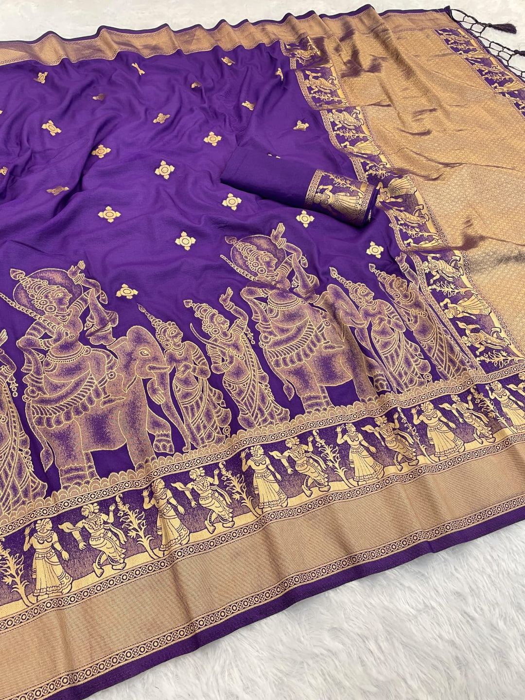 Folk Of Forest Khaddi Georgette Silk Saree