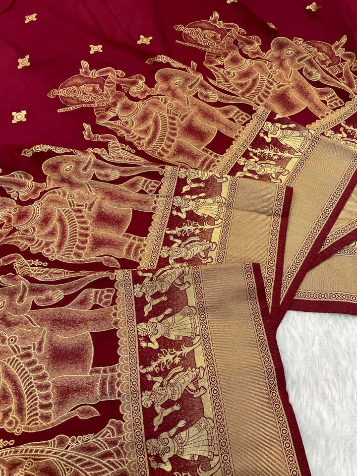 Folk Of Forest Khaddi Georgette Silk Saree