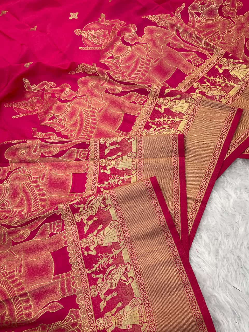 Folk Of Forest Khaddi Georgette Silk Saree