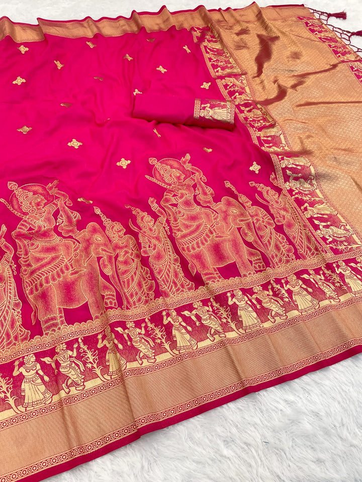 Folk Of Forest Khaddi Georgette Silk Saree