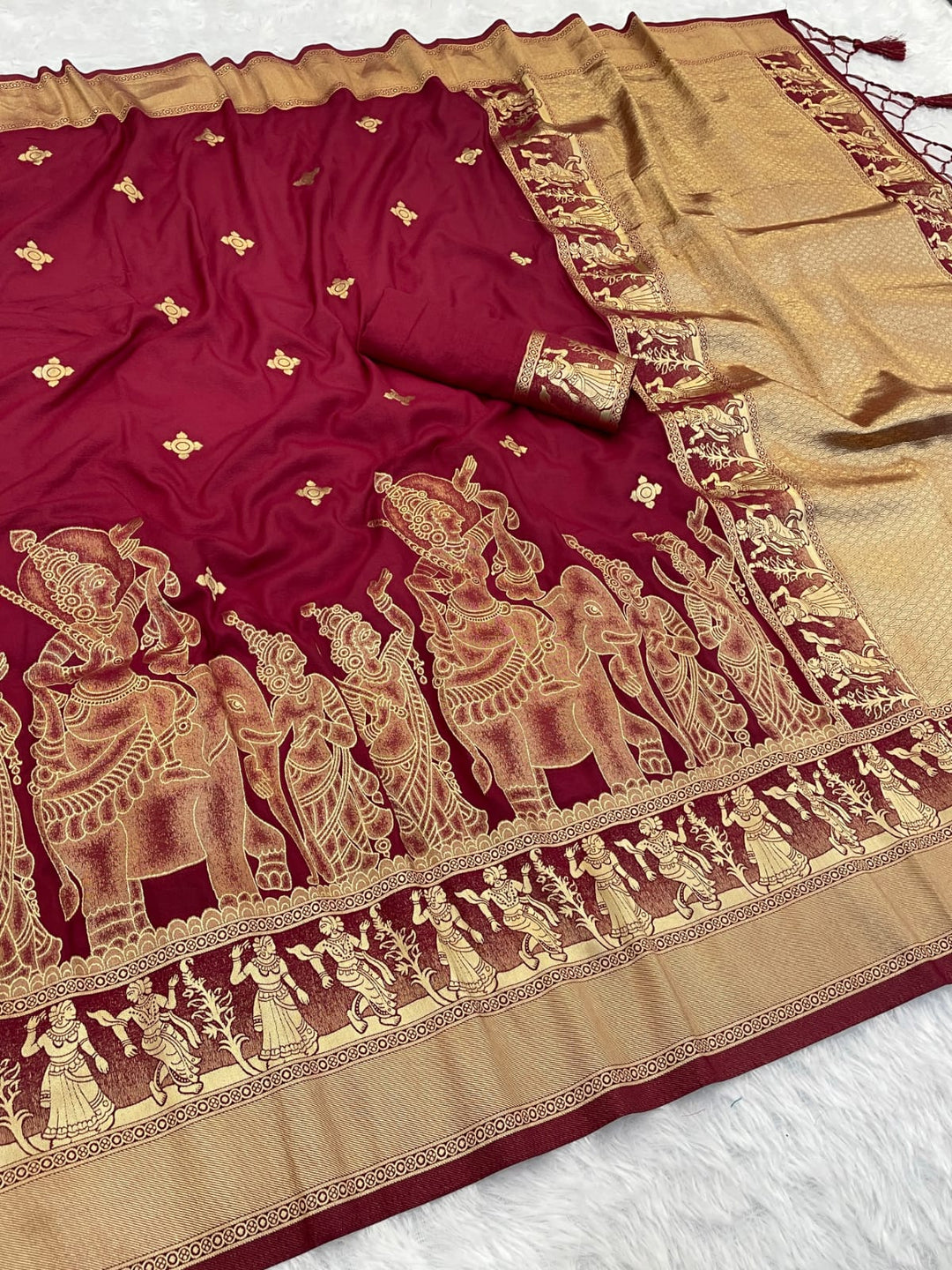 Folk Of Forest Khaddi Georgette Silk Saree