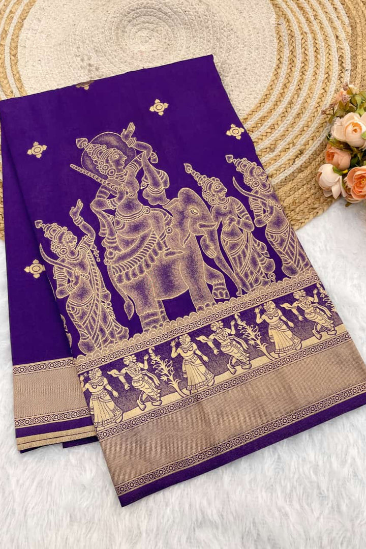 Folk Of Forest Khaddi Georgette Silk Saree