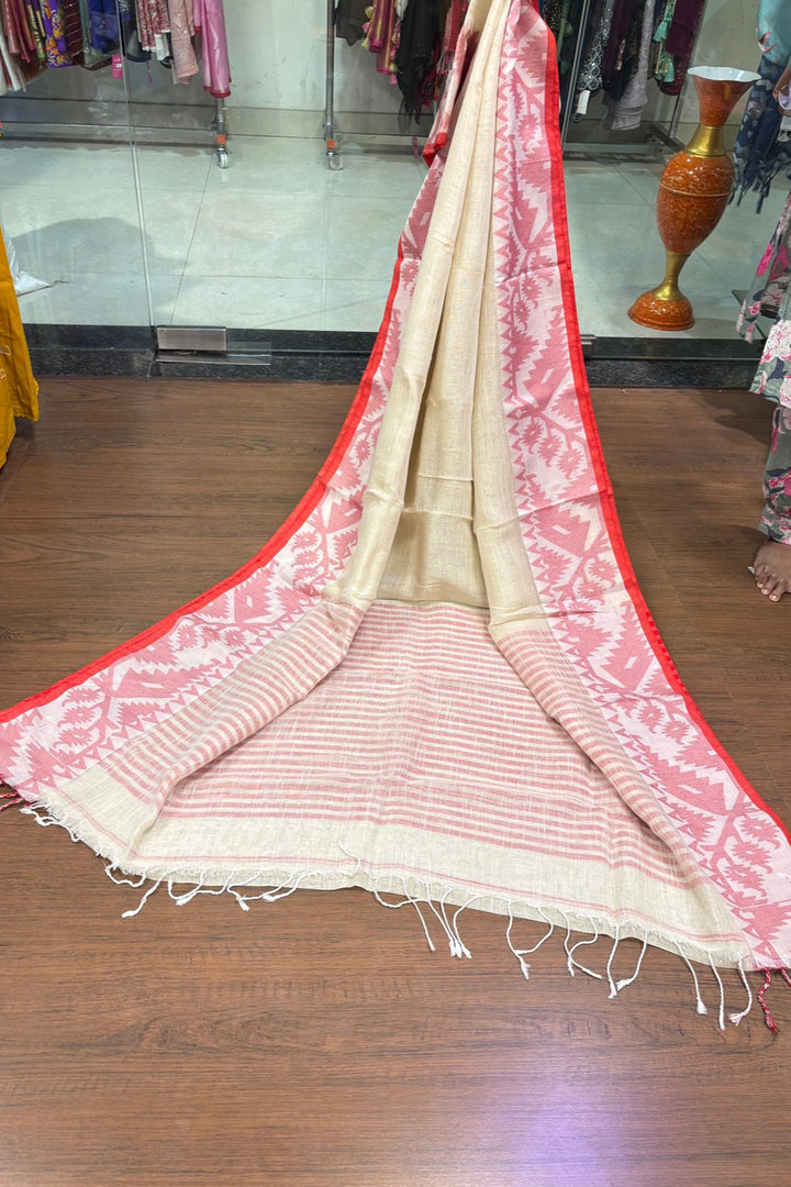 Ritu Linen Jamdani Saree