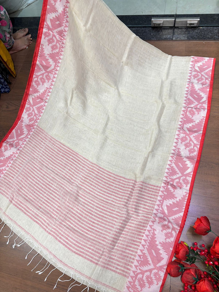 Ritu Linen Jamdani Saree