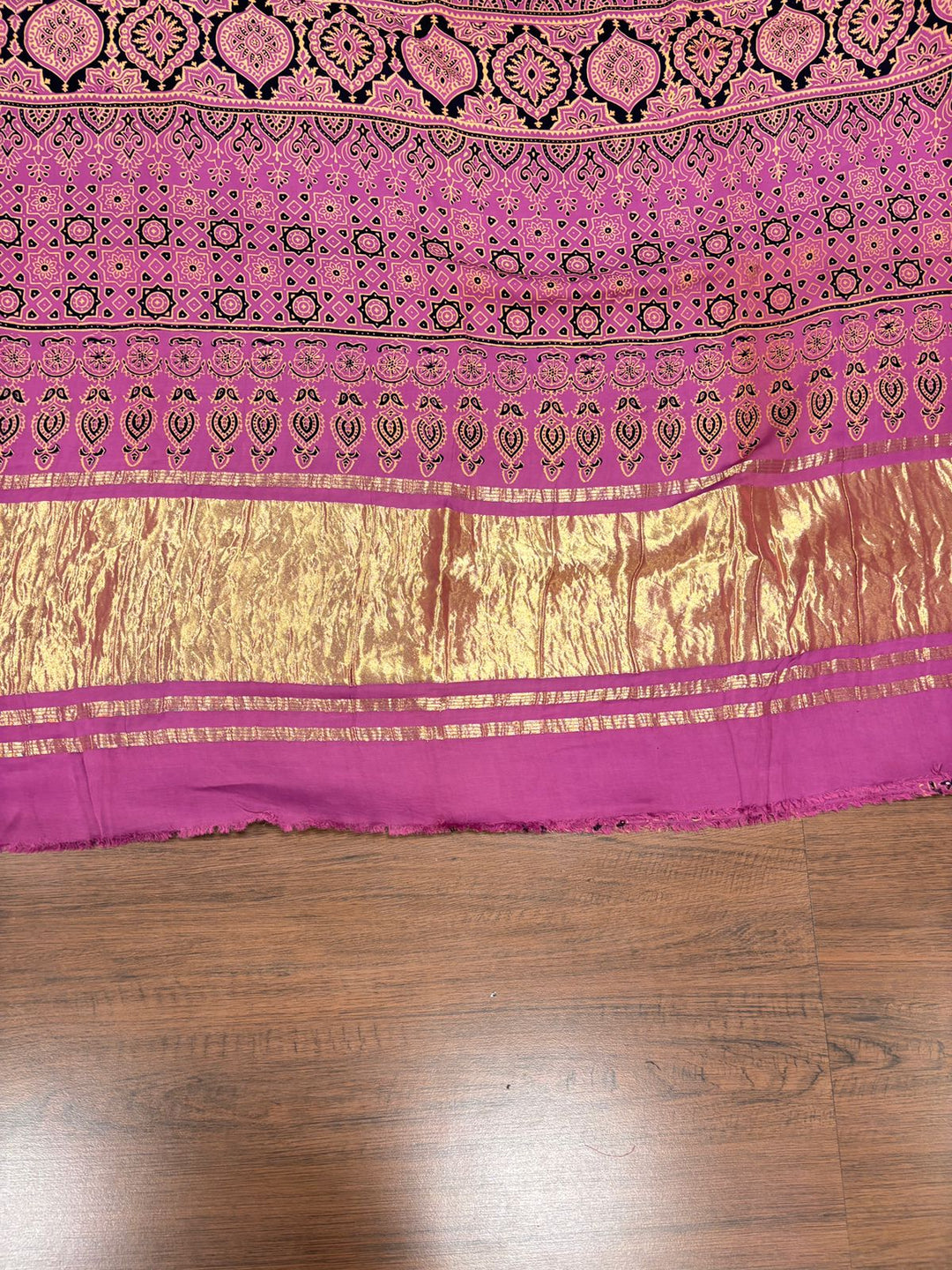 Tidal Waves -Ajrakh Block Printed Saree