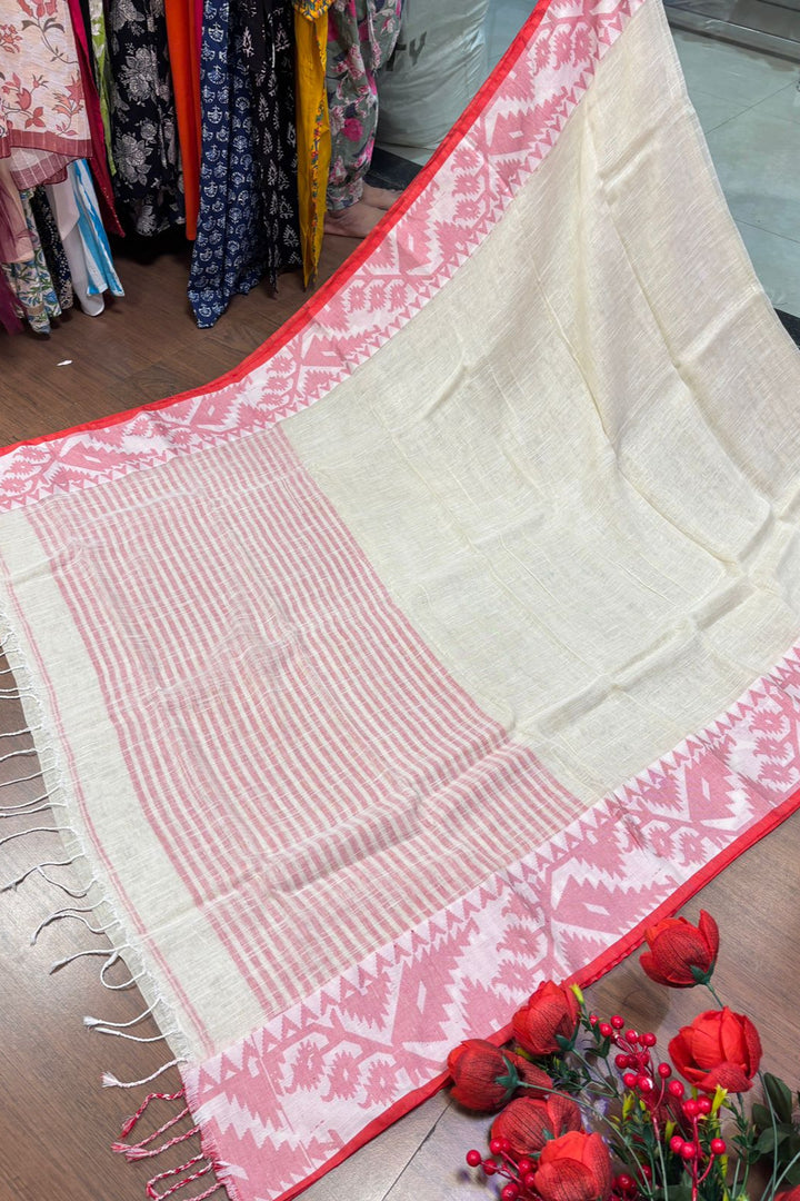 Ritu Linen Jamdani Saree