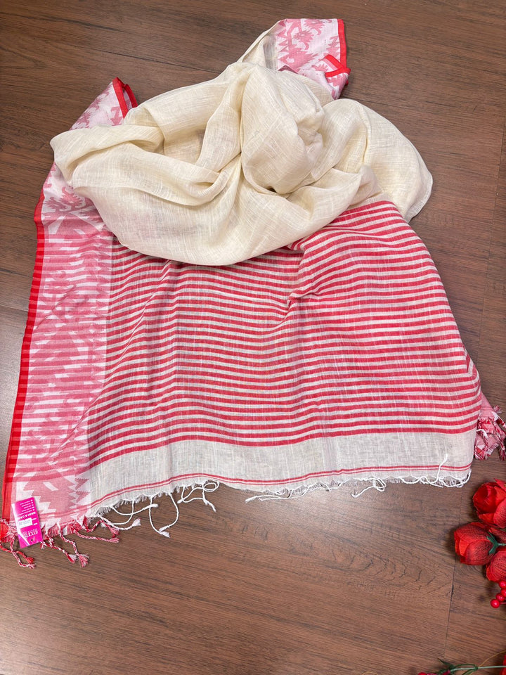 Ritu Linen Jamdani Saree