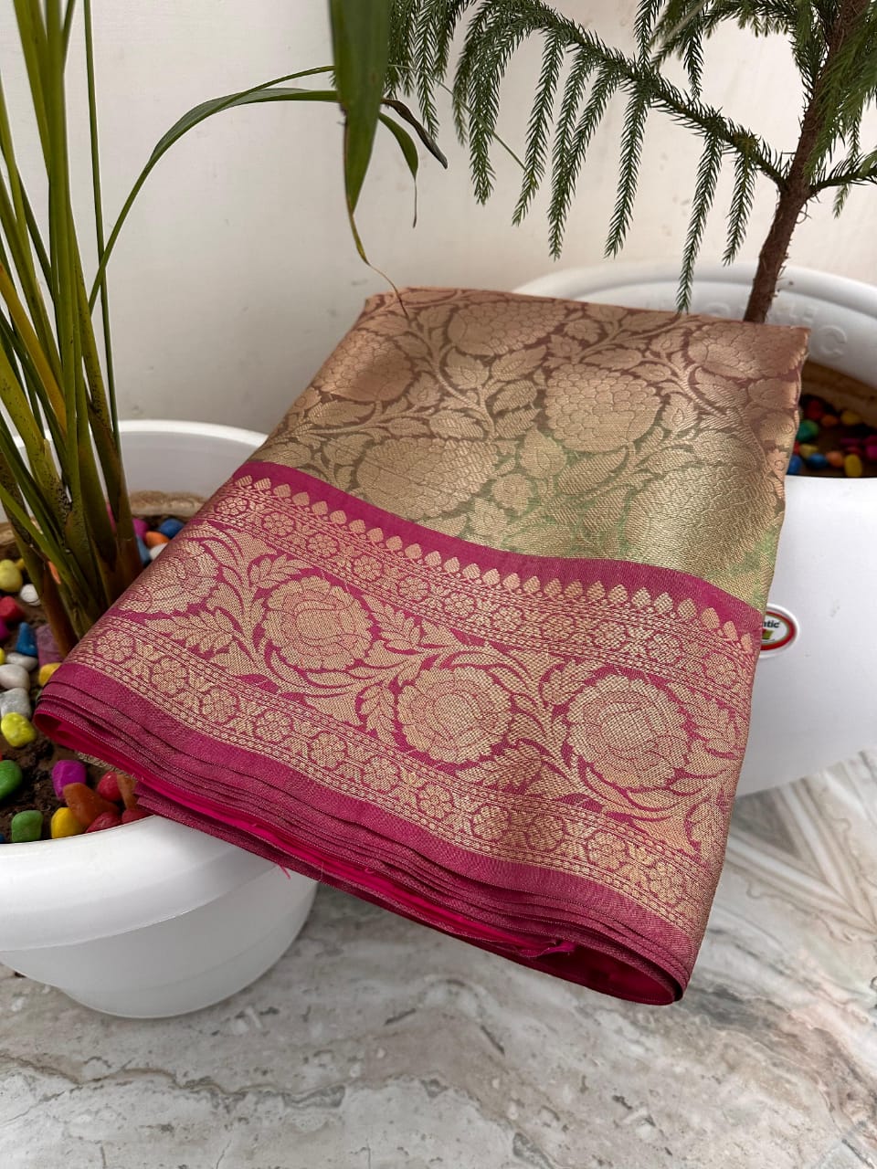 Vijayeta Kanchipuram Tissue Silk Saree