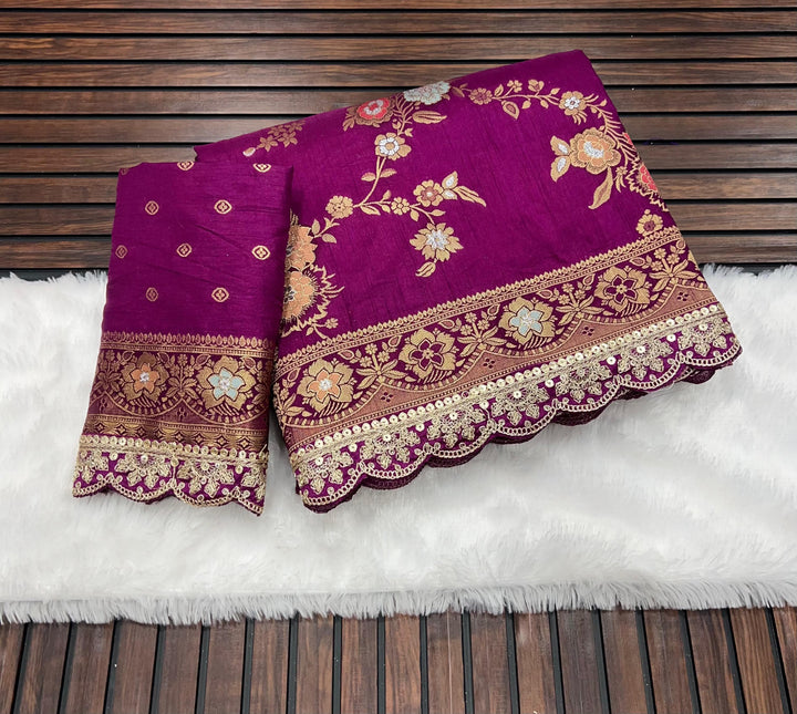 Rush Of Wind Banarasi Dola Silk Saree