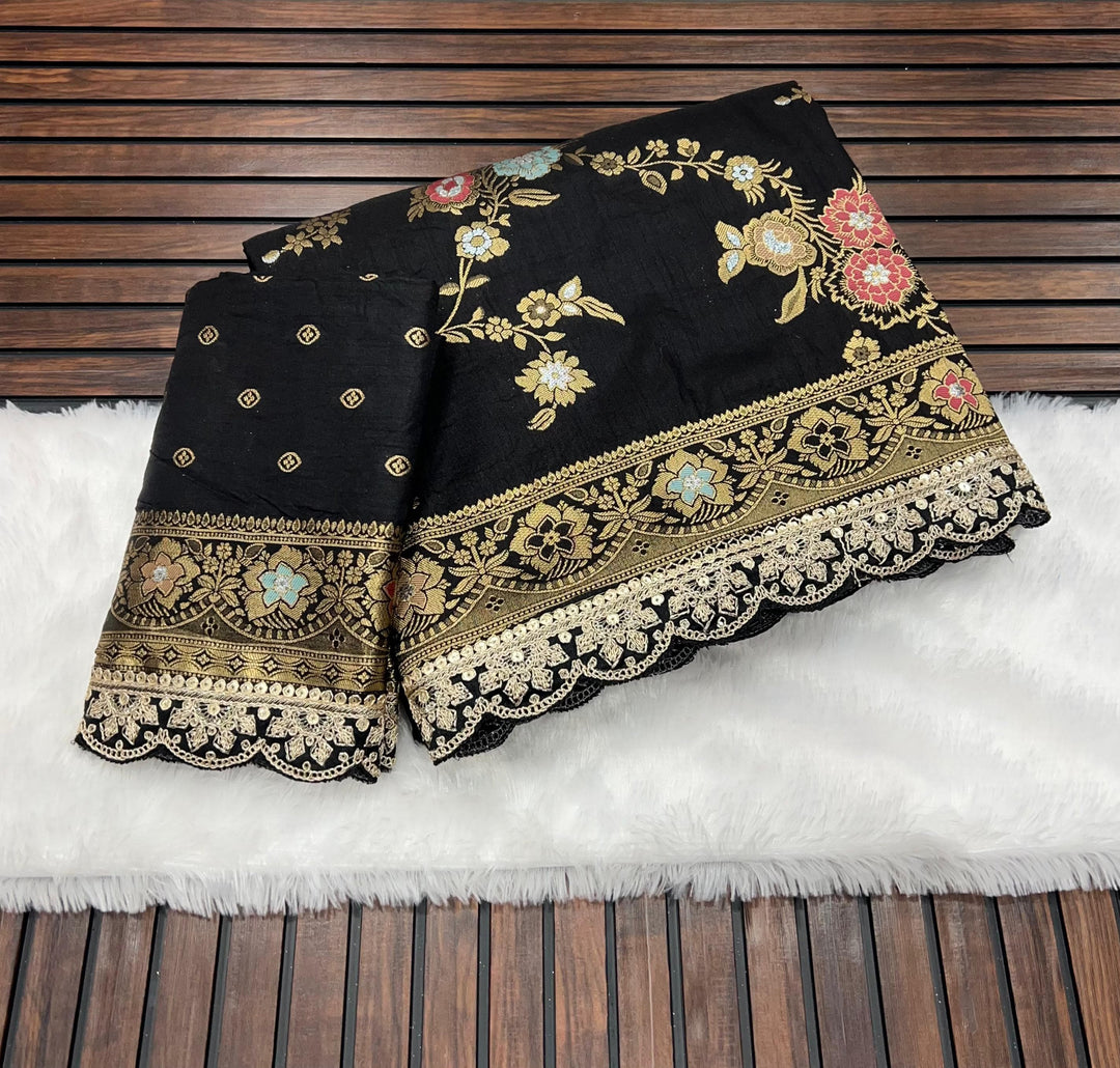 Rush Of Wind Banarasi Dola Silk Saree