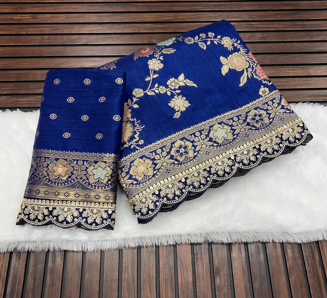 Rush Of Wind Banarasi Dola Silk Saree