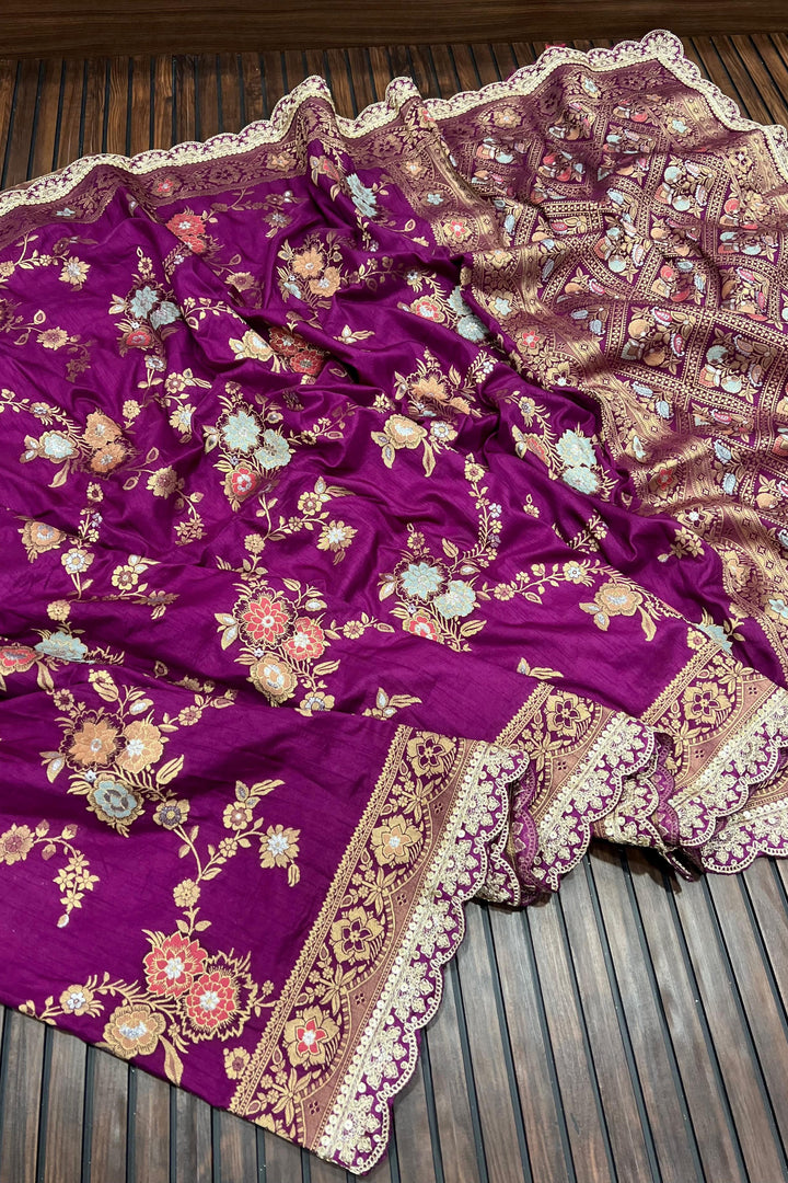 Rush Of Wind Banarasi Dola Silk Saree