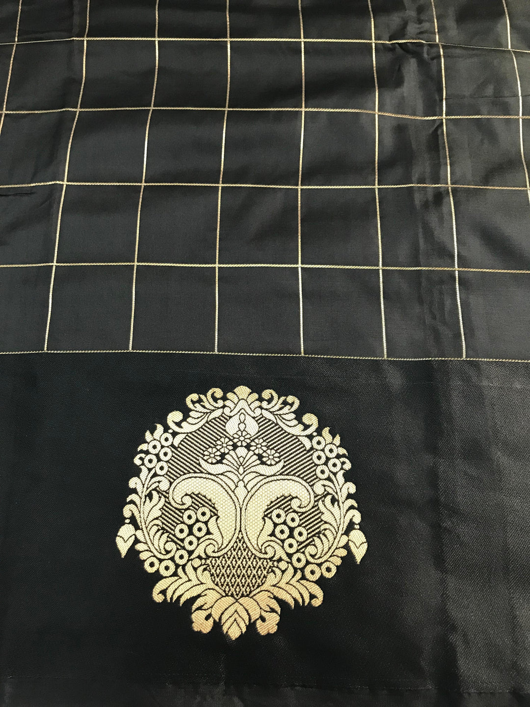 Unmatched Grace Banarasi Satin Pattu Black Saree